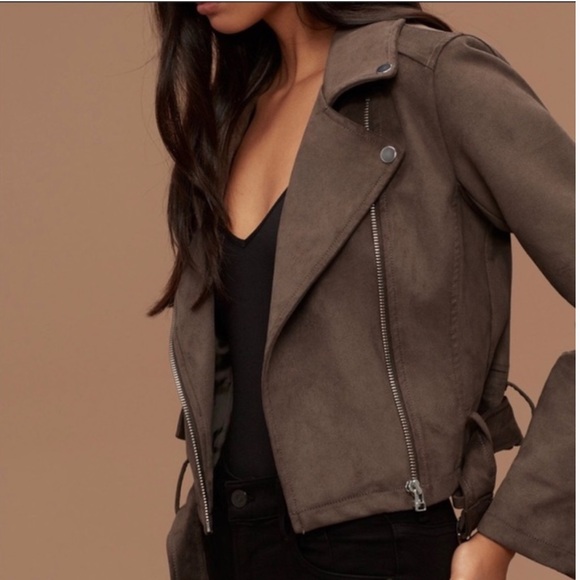 Aritzia Talula Black Suede Moto Jacket - Picture 2 of 2